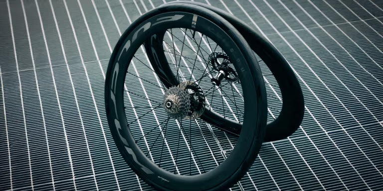 Fulcrum Speed Team carbon wheelset installed on a premium complete bicycle side view.