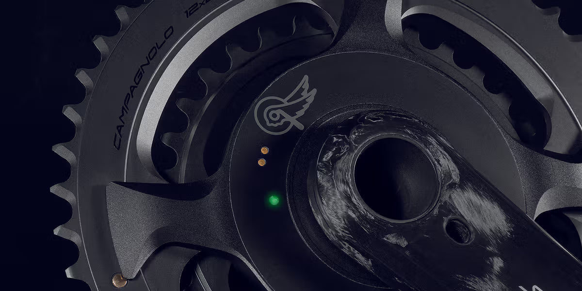 Campagnolo Super Record Wireless carbon crankset featuring the integrated HPPM cycling power meter.