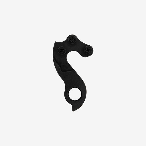 Basso standard derailleur hanger for rim brake frames, finished in black, isolated on a white background.
