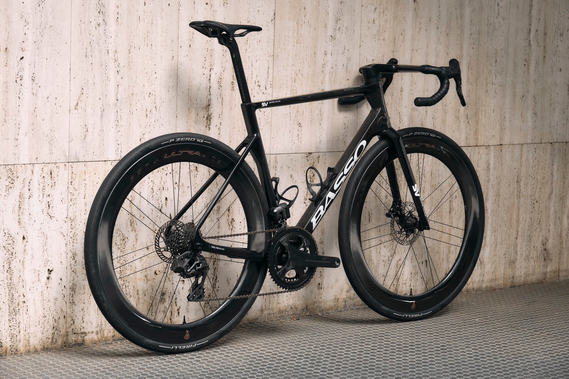 Rear view of the Wilier Supersonica custom built complete bicycle by Cicli Corsa.