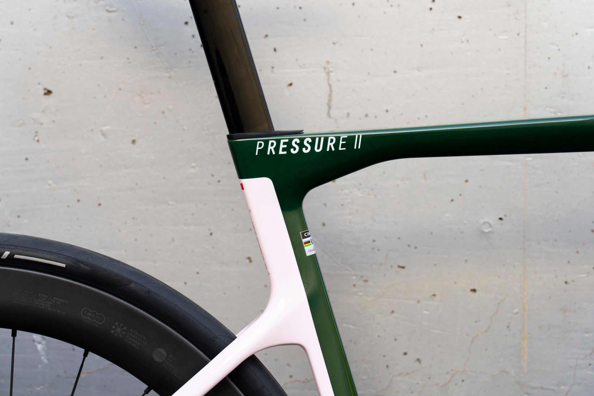 Cinelli Pressure II aero road bicycle in racing green with Shimano Ultegra Di2, a custom bicycle build by Cicli Corsa.