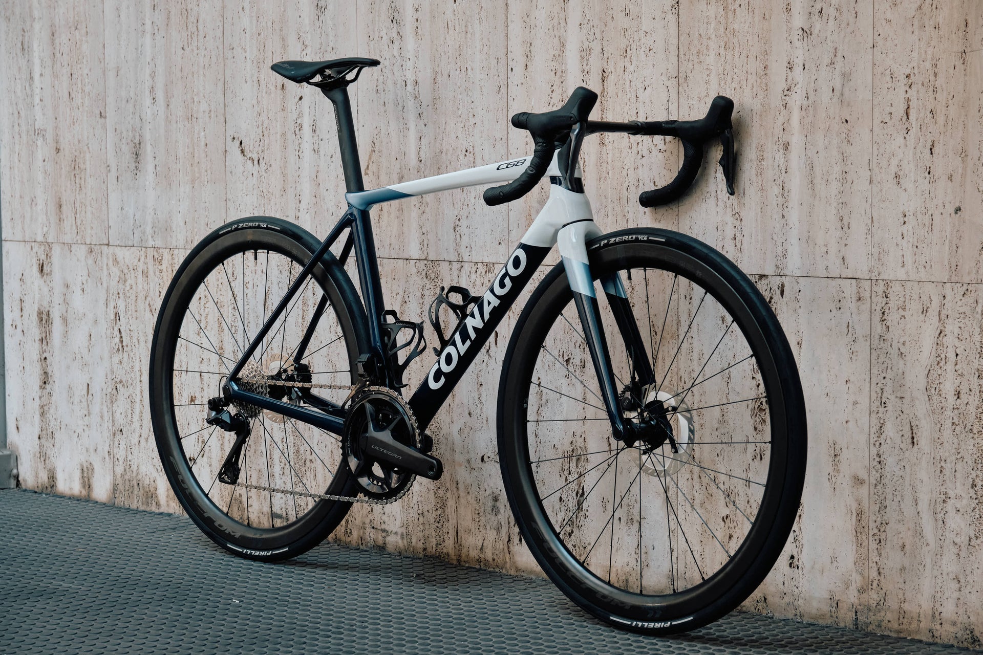 Front view of the Colnago C68 HRBB premium hand-built road racing complete bicycle, custom bicycle build by Cicli Corsa.