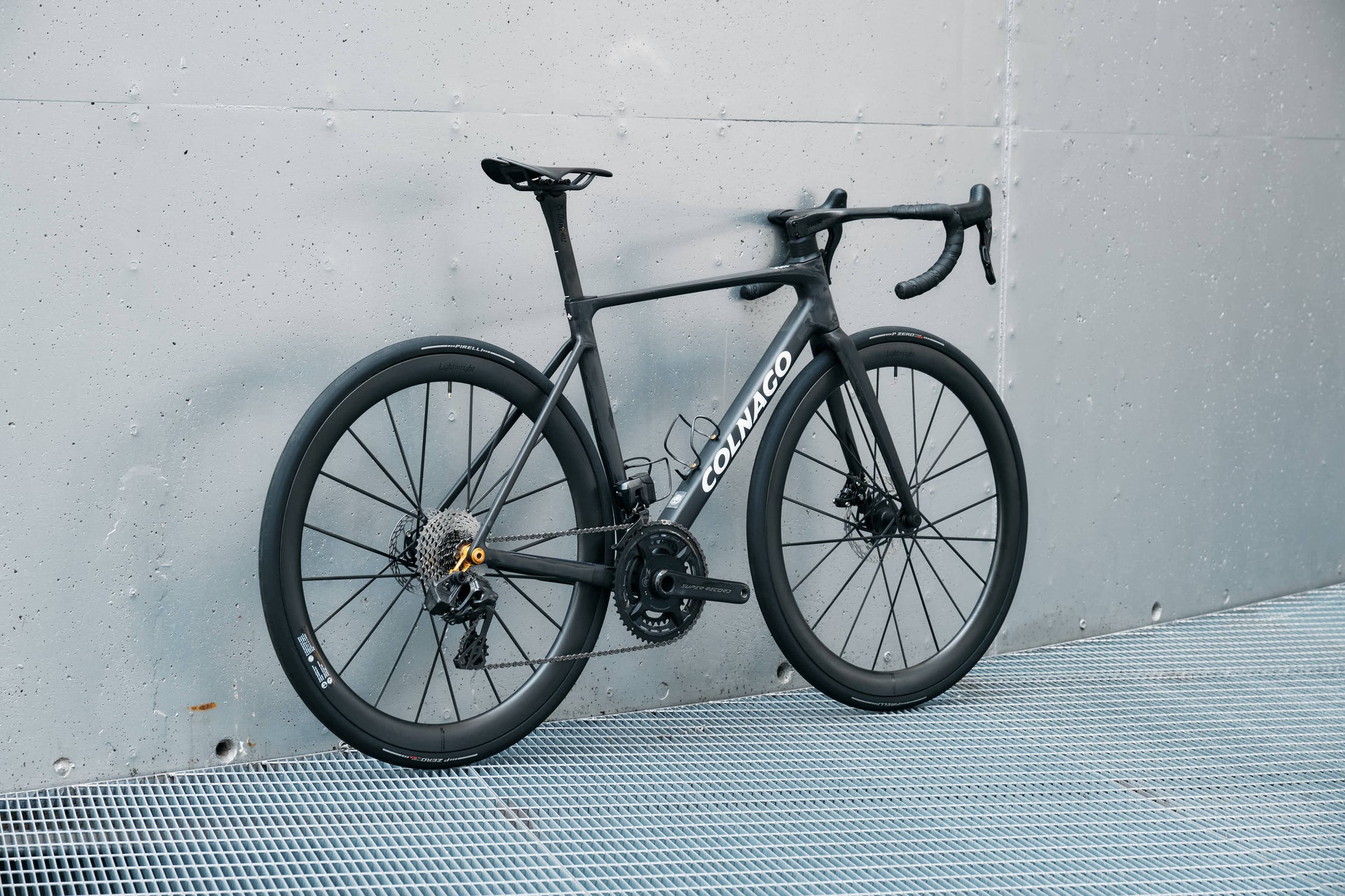 Colnago V5Rs | Size 485 | Raw Carbon Custom Paint drive train side rear oblique view