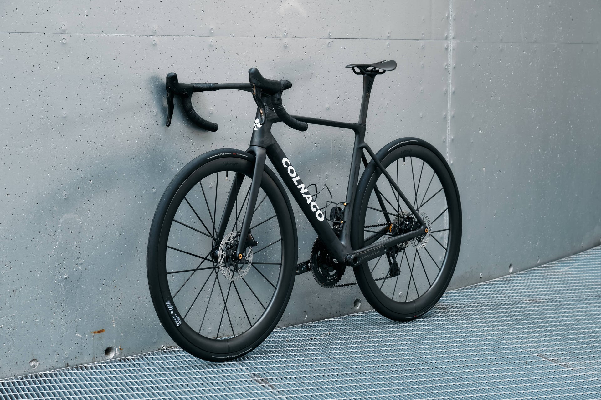 Colnago V5Rs | Size 485 | Raw Carbon Custom Paint no drive train oblique front  view