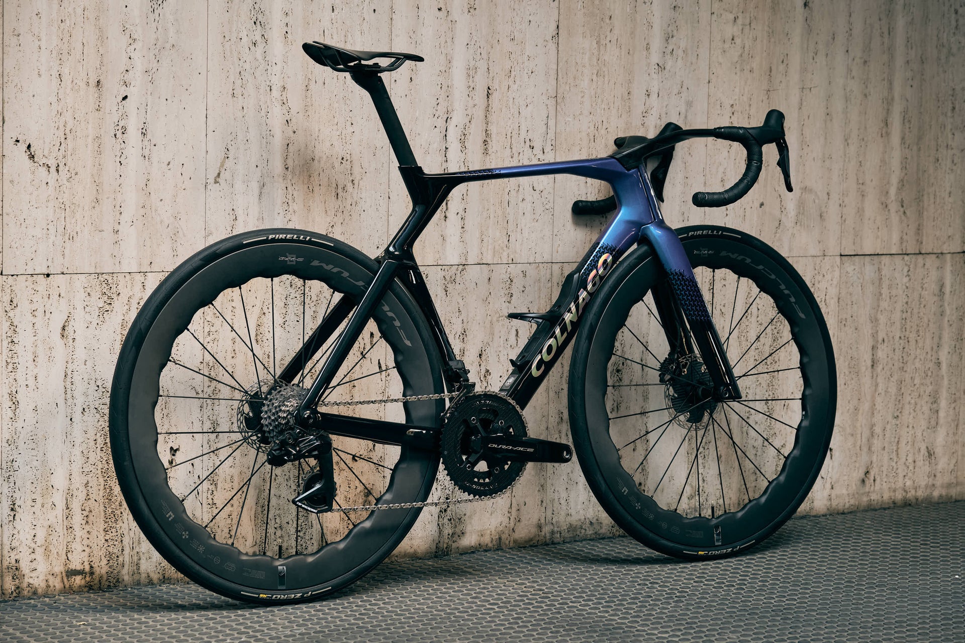 Rear view of the Colnago Y1Rs dream build complete bicycle by Cicli Corsa.
