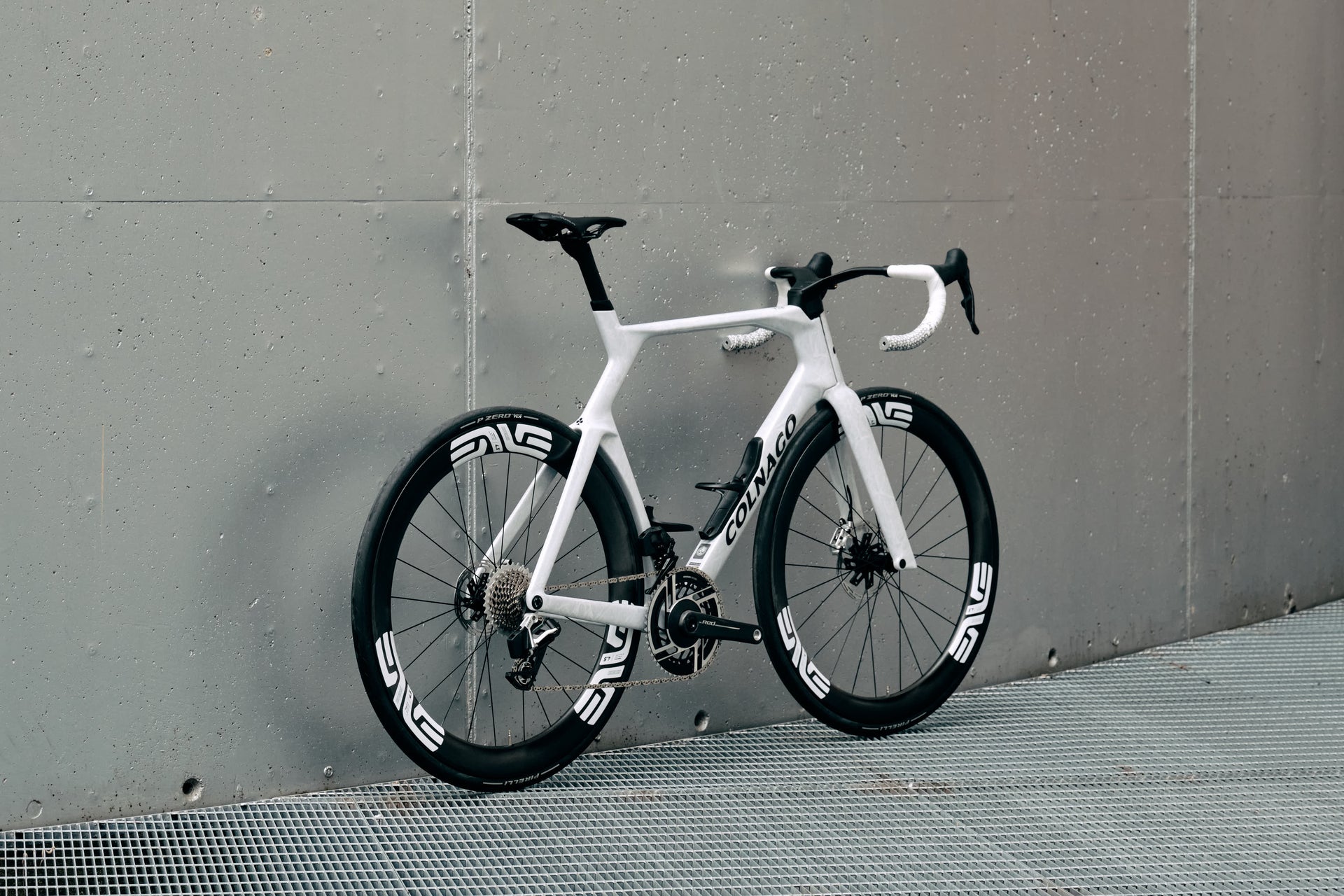 Rear view of the Colnago Y1Rs custom Lumar Colors complete bicycle by Cicli Corsa.