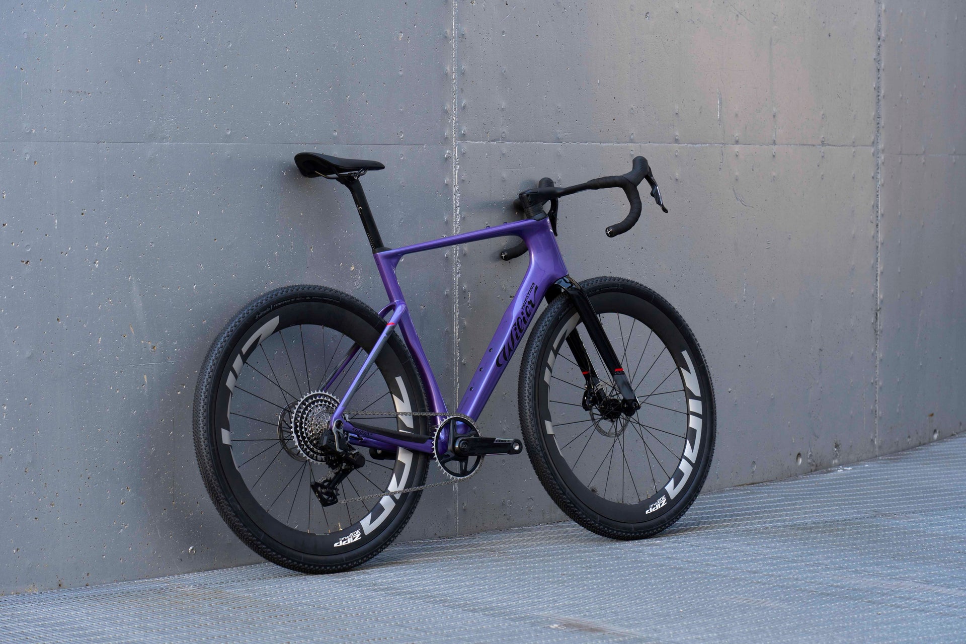 Rear view of the Wilier Rave SLR allroad complete bicycle by Cicli Corsa.