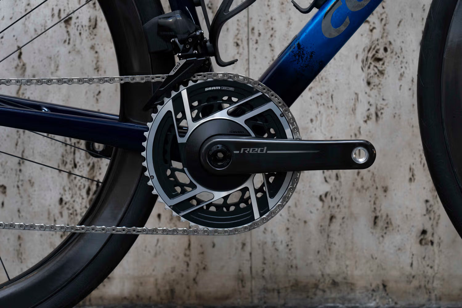 Premium multi-speed carbon road crankset close-up on the luxury hand-built Colnago C68 complete bicycle by Cicli Corsa.